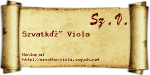 Szvatkó Viola névjegykártya